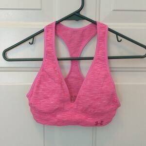 Under Armour sports bra pink wireless removable padding women's size Small